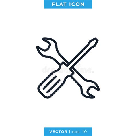 Tools Icon Vector Logo Design Template Screwdriver And Wrench Icon