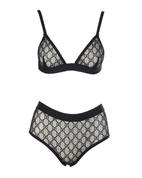 Gucci Gg Monogram Lingerie Set In Black Lyst Uk