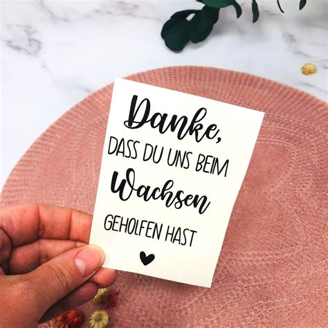 Danke dass du UNS beim Wachsen geholfen hast Aufkleber für Etsy de