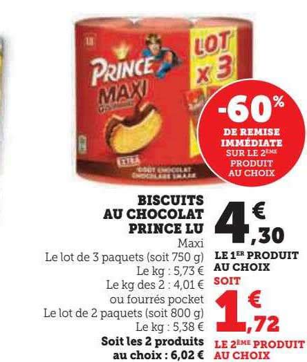 Promo Biscuits Au Chocolat Prince Lu Chez Hyper U Icatalogue Fr