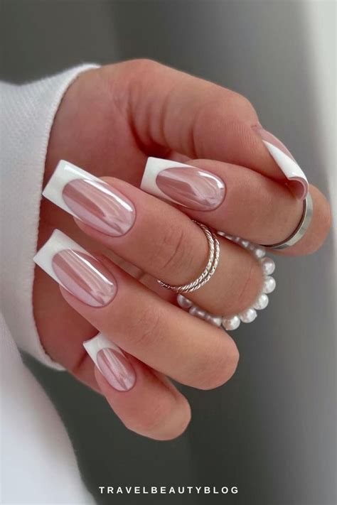 Gorgeous Chrome French Tip Nails Ideas To Easily Recreate Chrome