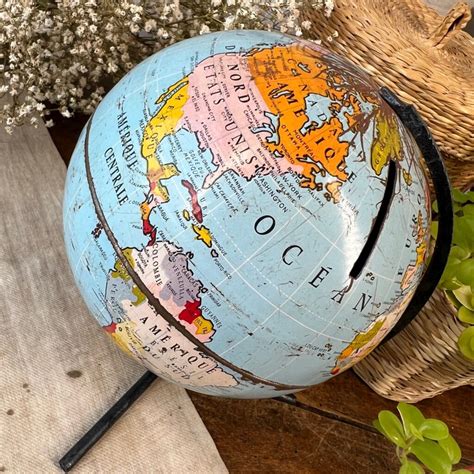 Tirelire Vintage Globe Terrestre Motta Ma Valise En Carton