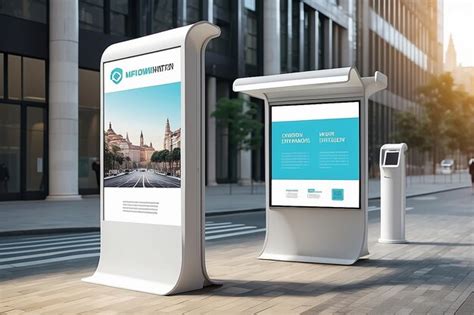 Premium Photo Smart City Information Kiosk Mockup Customize Your Design