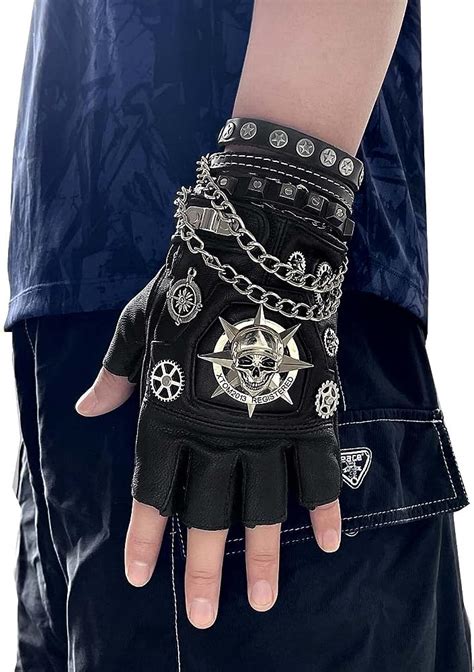 Spiked Fingerless Leather Gloves