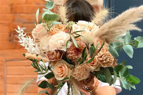 Bouquet de mariée rose et nude
