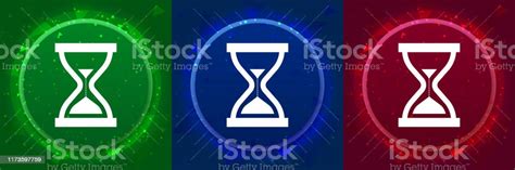 Timer Sand Hourglass Icon Elegant Modern Design Abstract Buttons Set Illustration Stock