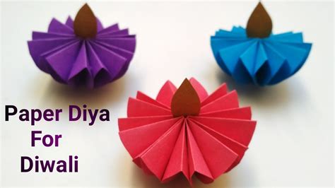 Diwali Decoration Idea Diy Paper Diya For Diwali Easy Diwali Craft Idea Youtube