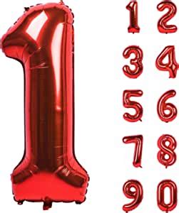 Inch Red Large Numbers Jumbo Birthday Party Decorations Helium Foil