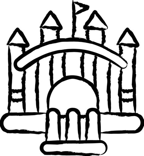 Bouncy Castle Hand Drawn Vector Illustration 35500920 Vector Art At