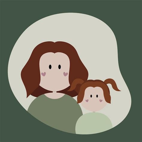 Premium Vector Redheaded Mother And Daughter