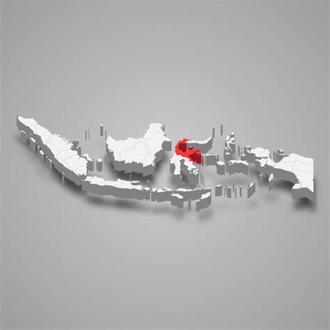Premium Vector Central Sulawesi Province Location Indonesia 3d