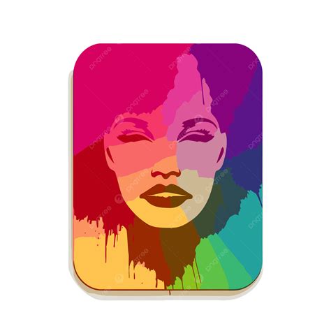 Face Of A Woman With A Rainbow Outline Vector, A Simplistic Colorful Icon Of Glamour On A White ...