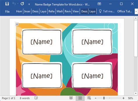 Free Name Badge Template For Word