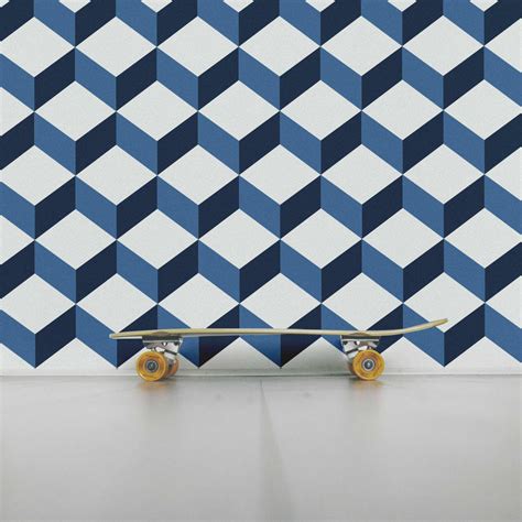 Navy Blue Geometric Wallpaper