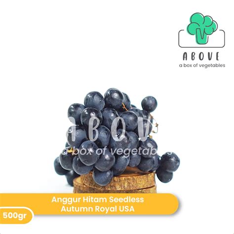 Jual Anggur Hitam Seedless Autumn Royal USA 500g Buah ABOVE