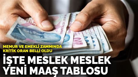 Memur Ve Emekli Zamm Nda Kritik Oran Belli Oldu Te Meslek Meslek