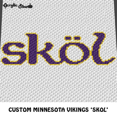 Custom Skol Minnesota Vikings Fight Song Typography Crochet Graphgan B