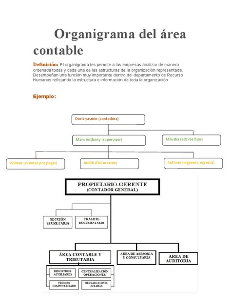 Organigrama Del área Contable Woord Pdf