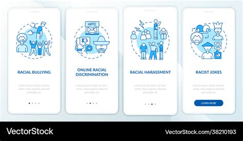 Racism In Society Onboarding Mobile App Page Vector Image