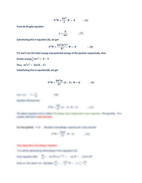 SOLUTION: Equation of motion of matter waves - Studypool