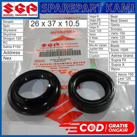 Jual SEAL SHOCK DAN SEAL TUTUP ABU 1 SET SUZUKI SATRIA FU 150 FI