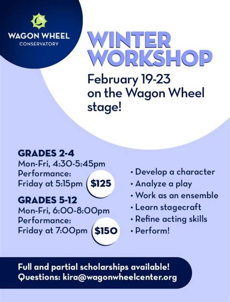 2024 Winter Performance Workshops Wagon Wheel Center For The Arts