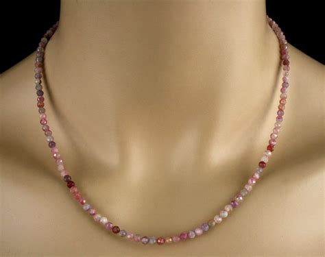 Turmalin Kette Collier In Rosa Mehrfarbig 35 Ct Amazon De Handmade