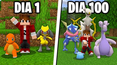 Sobrevivi 100 Dias Com Desafios No Minecraft Pixelmon O Filme Youtube