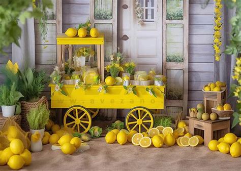 Avezano Summer Lemon Theme Photography Background Backdrops