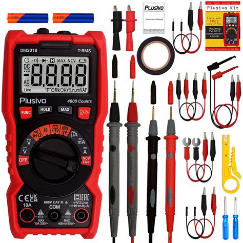 Digital Multimeter Counts Trms Auto Ranging Ac Dc Voltmeter Ncv