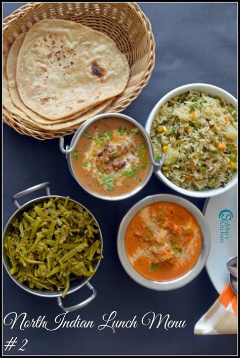 North Indian Lunch Menu 2 - Chapati, Dal Makhani, Paneer Butter Masala, Cluster Beans Curry ...