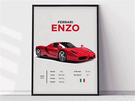 Ferrari Enzo Poster Print, Boys Room Decor, Home Office Art, Room Decor ...