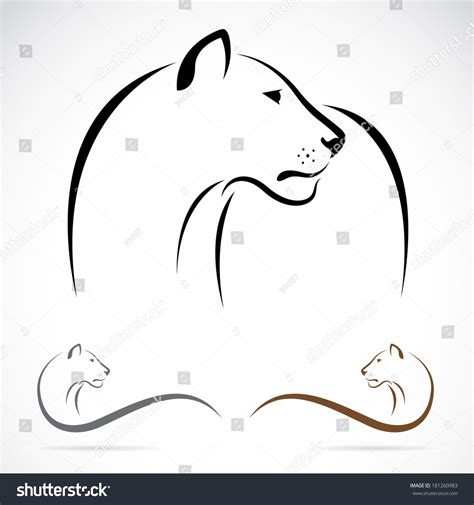 Vector Image Female Lion On White Stock Vector (Royalty Free) 181260983 ...