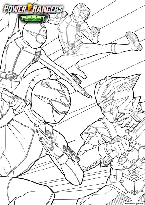 Coloriage Power Rangers Beast Morphers Beast Morphers En Mode Attaque