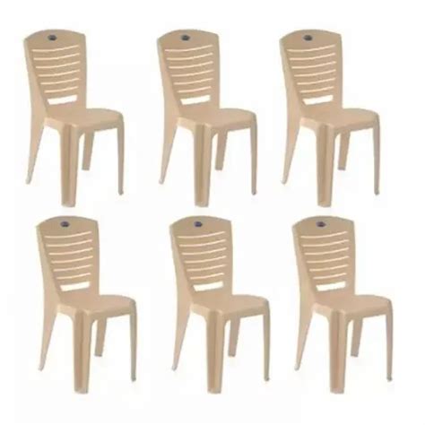 Nilkamal Chr Marble Beige Armless Chair Set Of Pcs Neelkamal