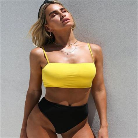 Costume Logo New Trendy High Waist ED Two Piece For Lady Women Plus Size Bikini Swimwear