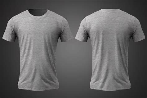 Conjunto De Maqueta Realista De Camiseta Masculina Gris Desde La Vista