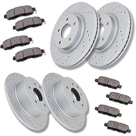 Amazon Front And Rear Brake Kit Drilled And Slotted Brake Rotors