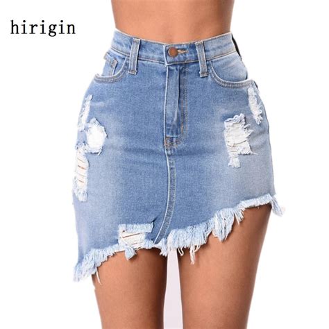 Pencil Skirt Blue Denim Women Sexy Casual Mini Summer Skirts 2017