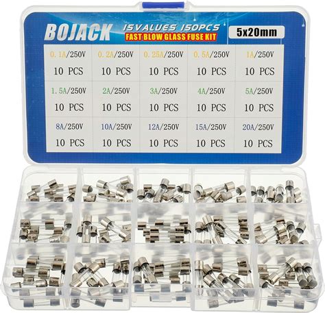 Bojack Values Pcs Fast Blow Glass Fuses Assortment Kit X Mm