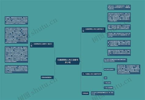 交通肇事致人死亡谅解书多少钱思维导图编号p6303706 Treemind树图