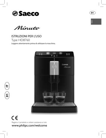 Saeco Minuto Macchina da caffè automatica HD8760 01 Istruzioni per l