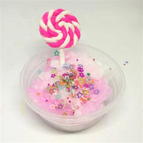 Hot Snowflake Slime Lollipops Star Cotton Candy Cloud Slime Scented