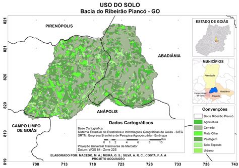 Mapa de Uso do Solo da Bacia do Ribeirão Piancó PPT