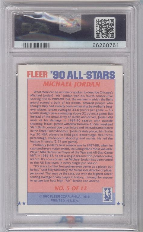 1990 Fleer All Stars Michael Jordan 5 PSA 9 EBay