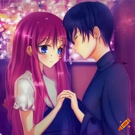 Illustration Of Anime Couple Holding Hands In Love On Craiyon