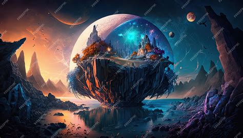 Premium Photo | A fantasy world in alien landscape surreal ultra ...