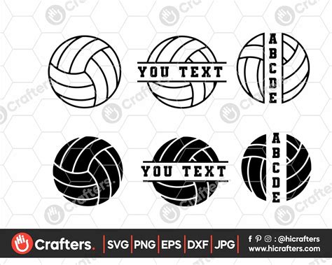 Split Volleyball SVG For Cricut And Silhouette Hi Crafters Svg