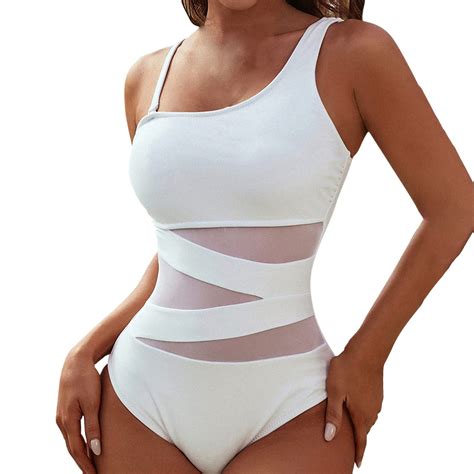 Hysysb One Piece Swimsuit Women Mesh Swimsuit Bathing Suit For Women Mesh Bikini Women S Spliced