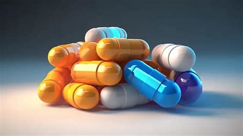 3d Illustration Of A Pile Of Antibiotic Capsules In White Background